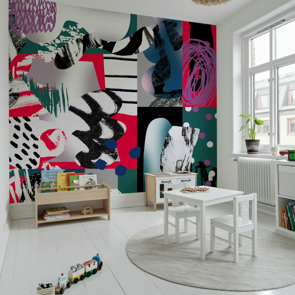 A beautiful modern art wall mural of abstract motion.