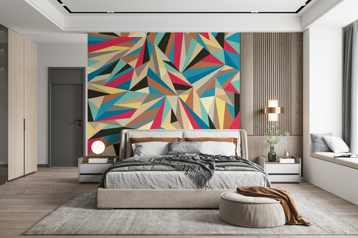A serene modern pattern wall mural for your decor.