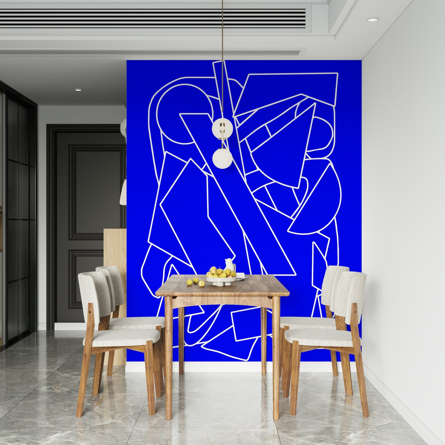 A beautiful modern art wall mural of delicate color.