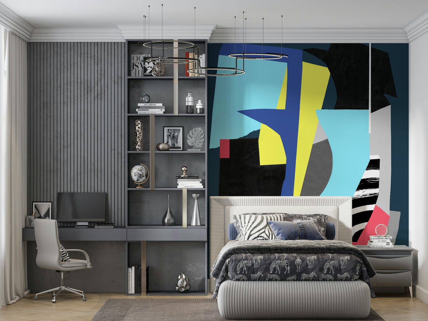 A classic abstract block wallpaper for walls.