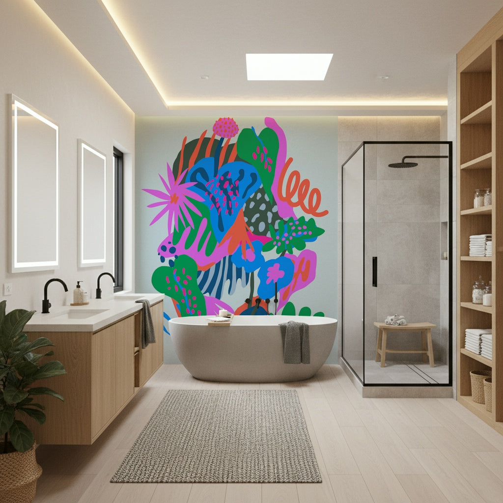 A serene tranquil garden wall mural for your decor.