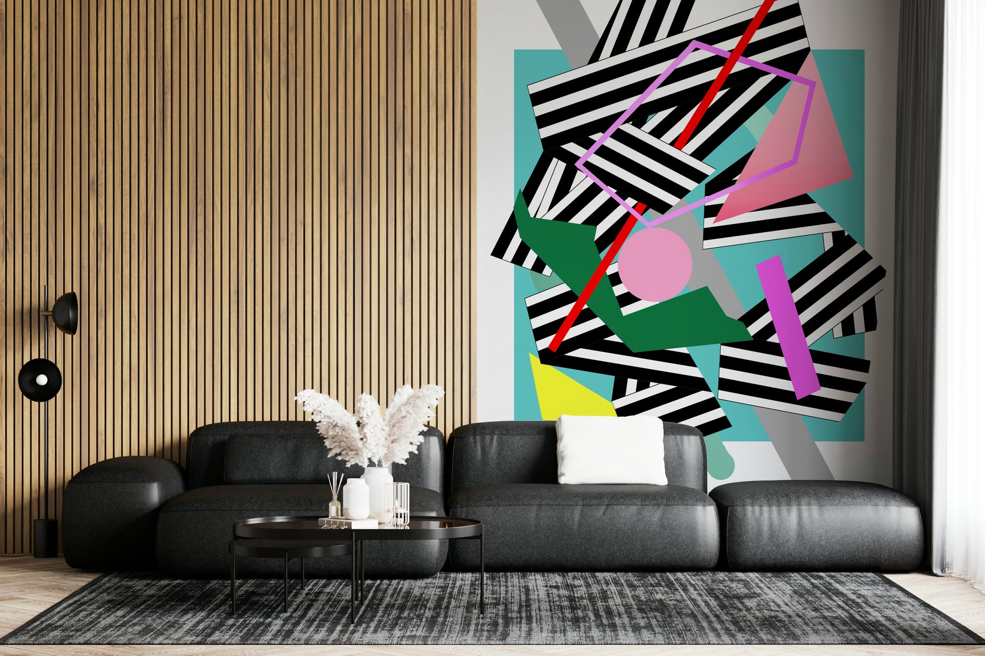 A serene chaotic pattern wall mural for your decor.

