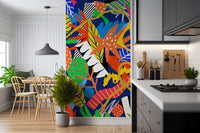 A graceful tropical leaf wall mural in rich, natural tones.

