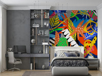 An artistic nature inspired mural for home decor.

