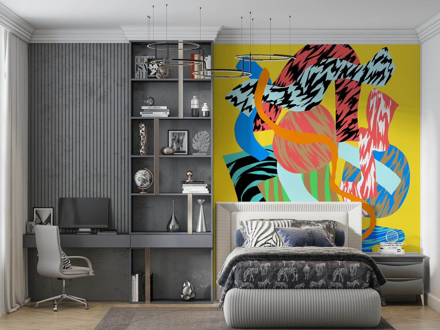 A serene subtle green wall mural for your decor.

