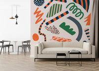 An artistic minimalist design mural for home decor.

