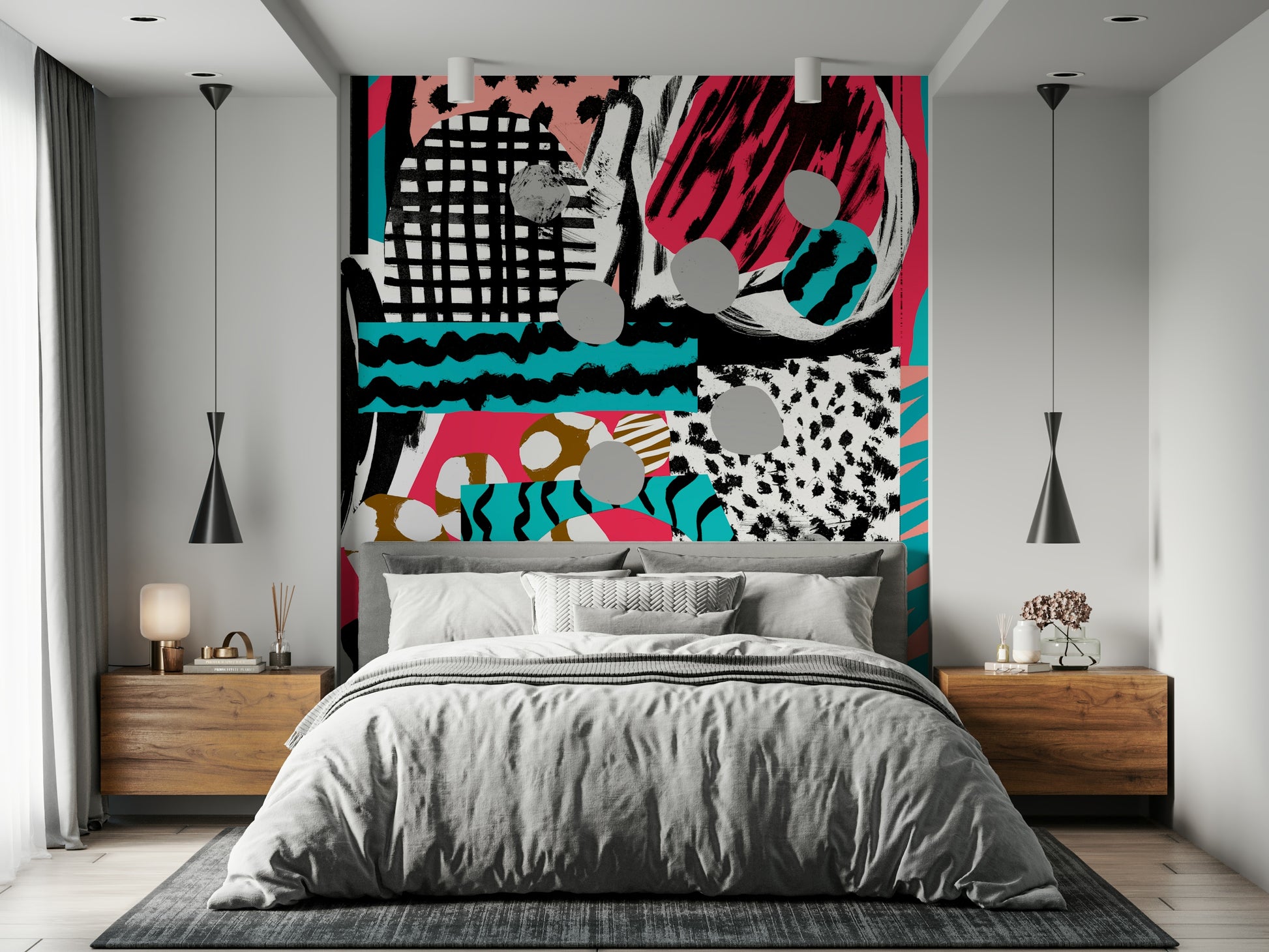 A serene flowing design wall mural for your decor.

