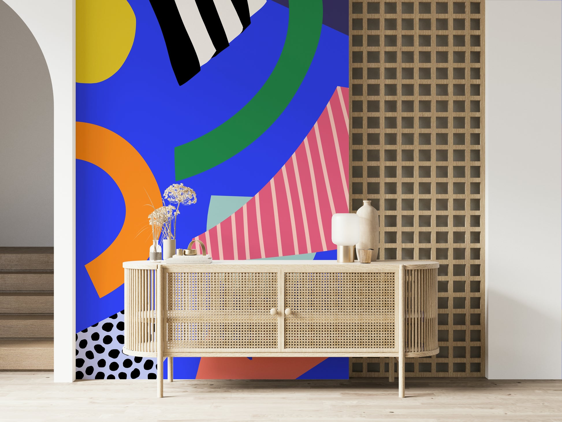 A beautiful modern art wall mural of fluid motion.

