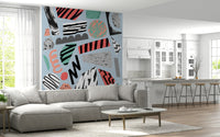 An artistic nature inspired mural for home decor.

