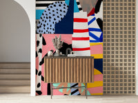 A beautiful abstract cut and paste wallpaper mural for a modern home.

