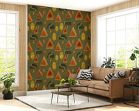 A contemplative stylish pattern wallpaper mural for a feature wall.

