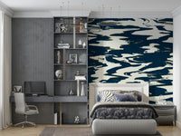 A contemplative subtle blue wallpaper mural for a feature wall.

