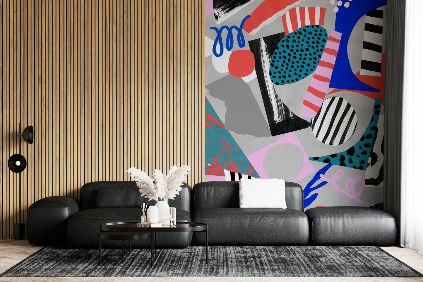 A beautiful abstract circular wallpaper mural for a modern home.

