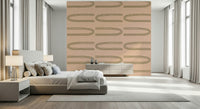 A calming geometric design wallpaper mural that defines a space.

