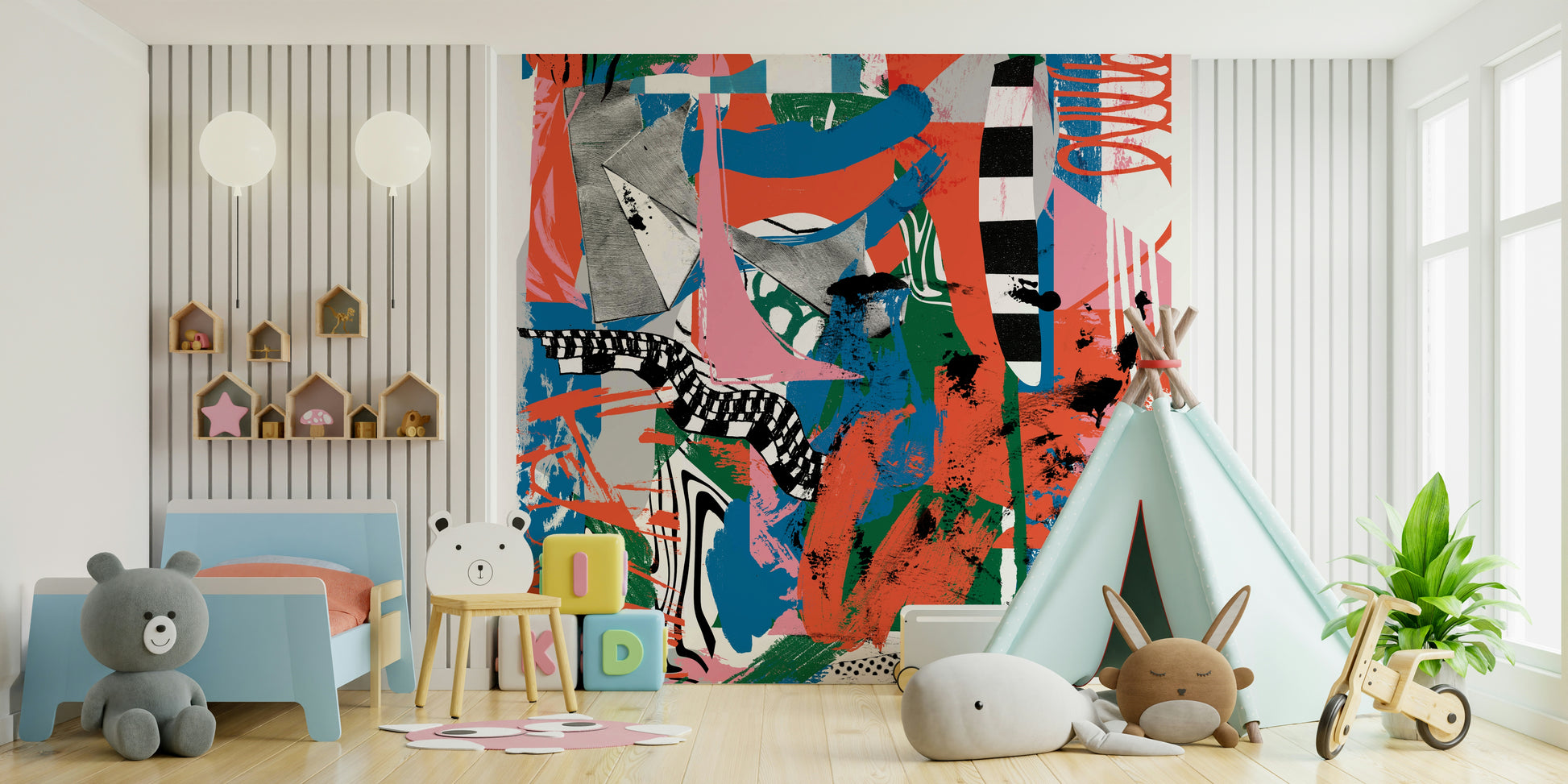 A contemplative dramatic design wallpaper mural for a feature wall.

