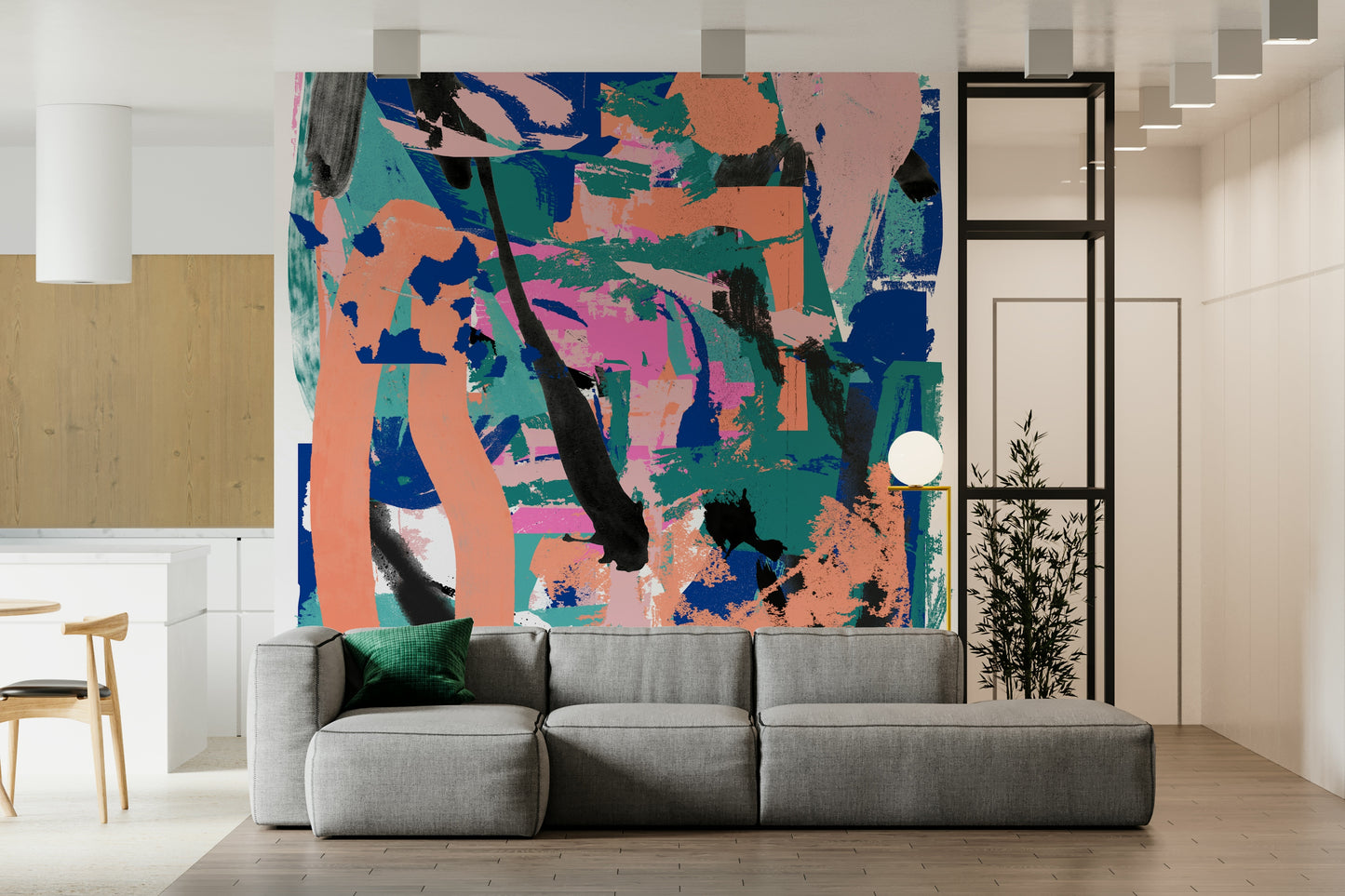 A high-quality serene abstract wall mural for walls.

