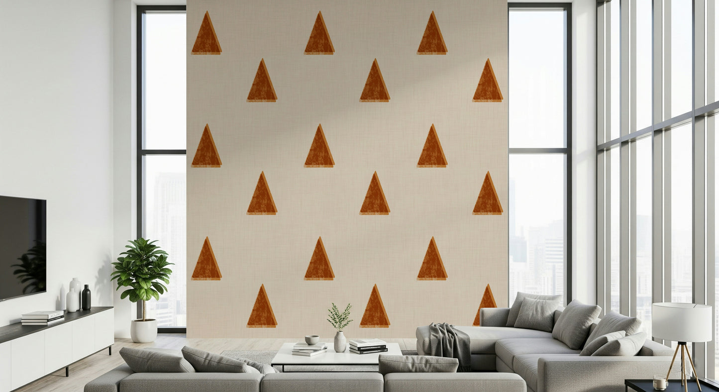 A serene abstract forest wall mural for minimalist decor.

