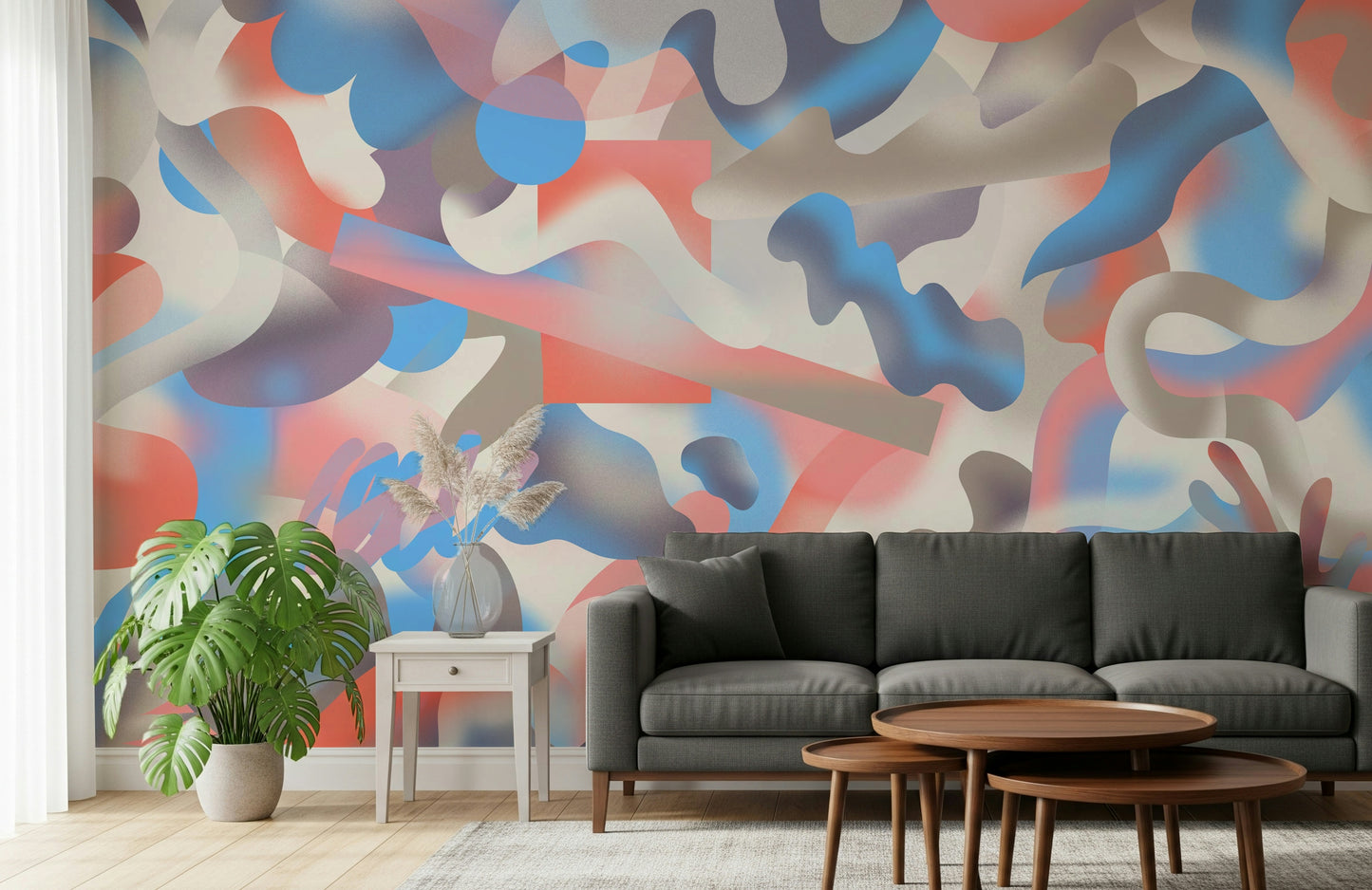 A contemplative colorful ocean wallpaper mural for a feature wall.

