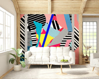 A calming adventure design wallpaper mural that defines a space.