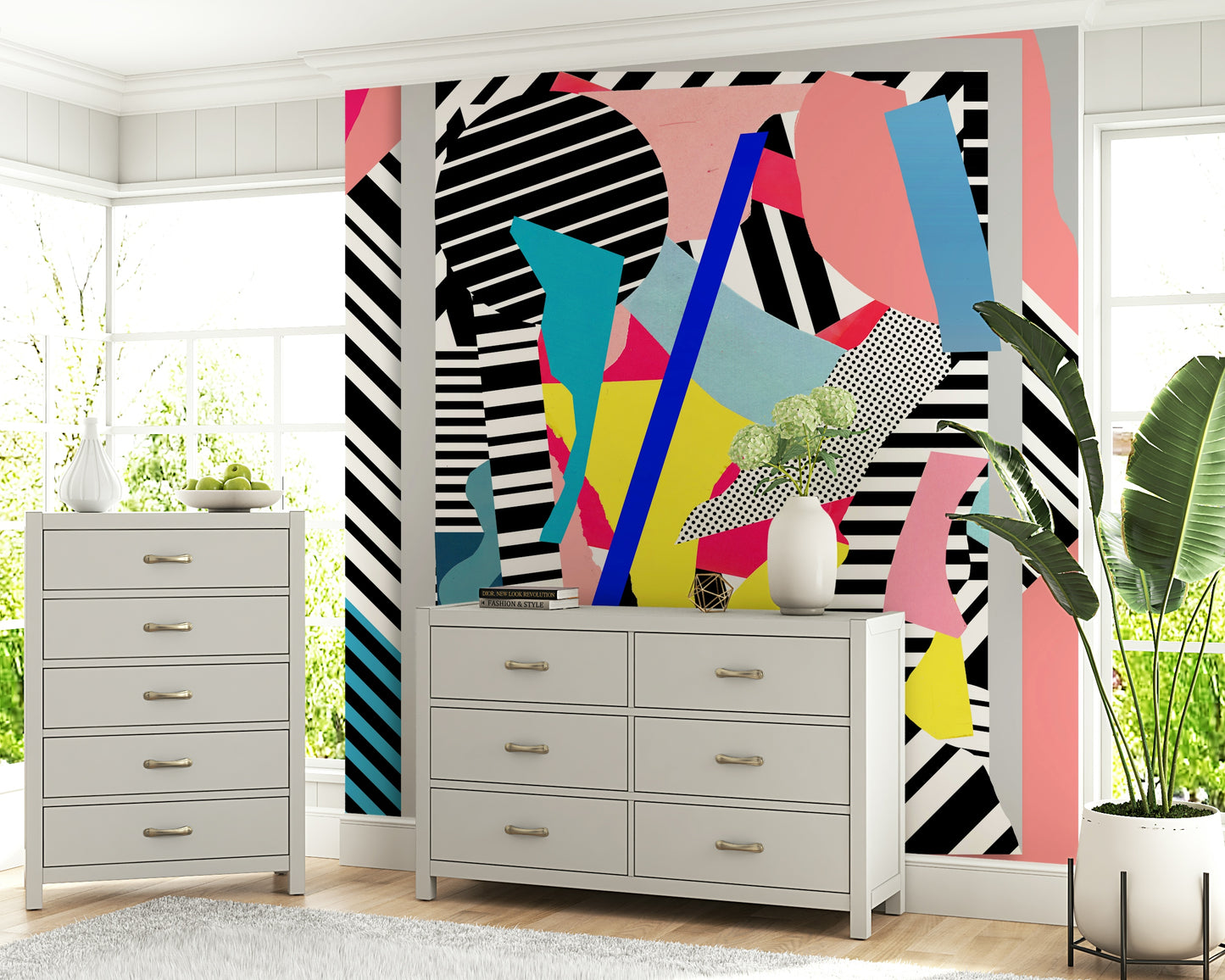 A contemplative antique compass wallpaper mural for a feature wall.