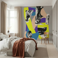 A beautiful wide-angle wall mural of abstract motion.