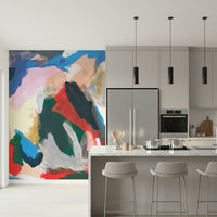 A graceful subtle pattern wall mural in bright, balanced tones.