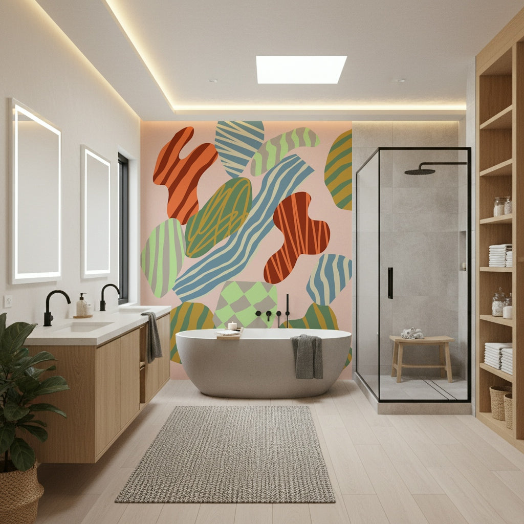 A beautiful modern art wall mural of abstract motion.