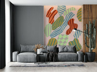 A beautiful abstract art wallpaper mural with heat wave patterns.
