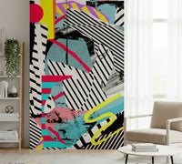 An artistic soft focus mural on minimalist wallpaper.