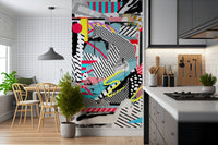 A beautiful modern art wall mural of delicate texture.