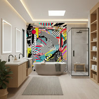 A contemplative gentle design wallpaper mural for a feature wall.