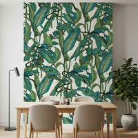 A tranquil lush botanical wall mural for your decor.