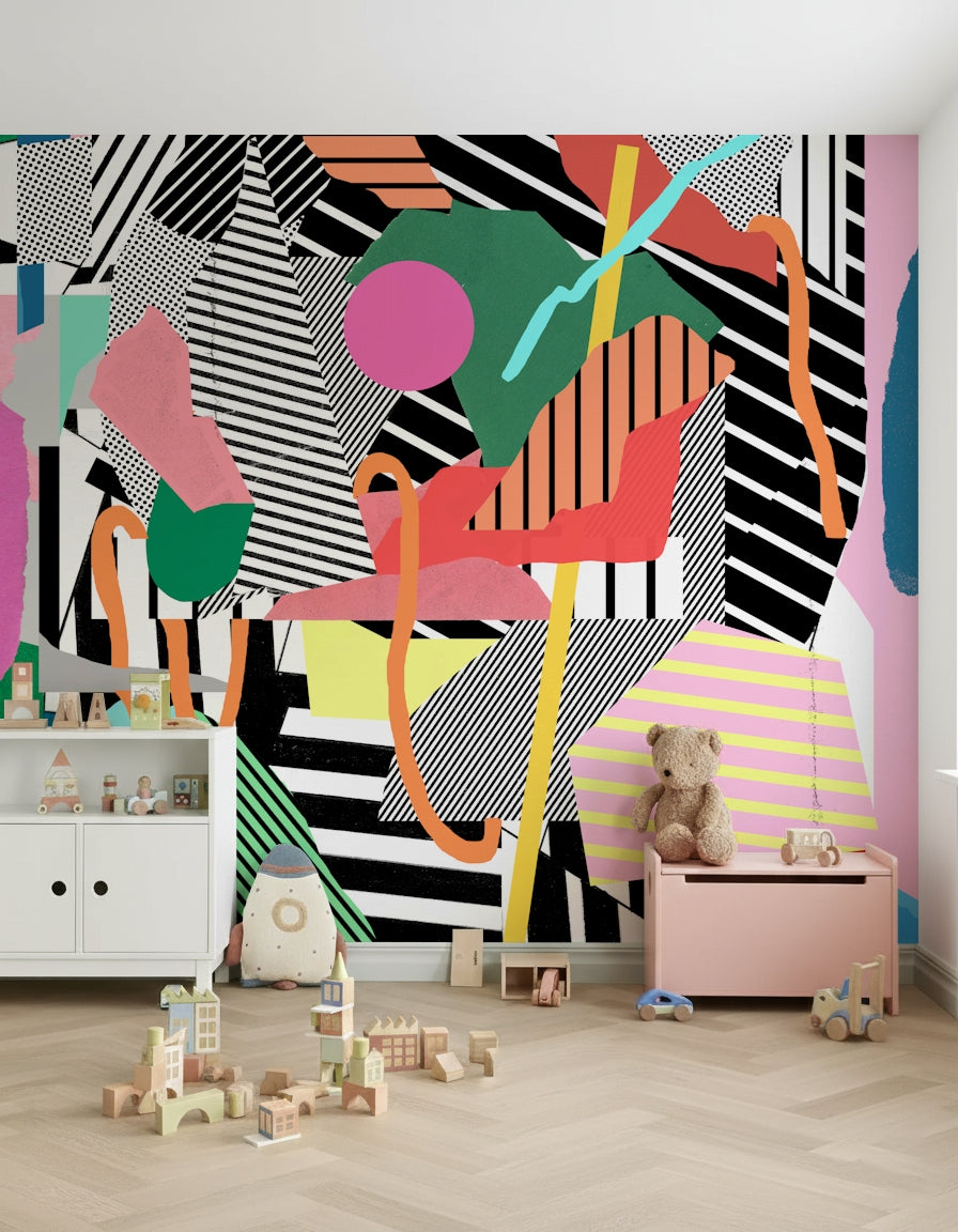 A contemplative gentle design wallpaper mural for a feature wall.