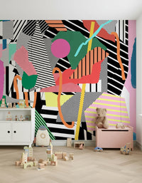 A contemplative gentle design wallpaper mural for a feature wall.