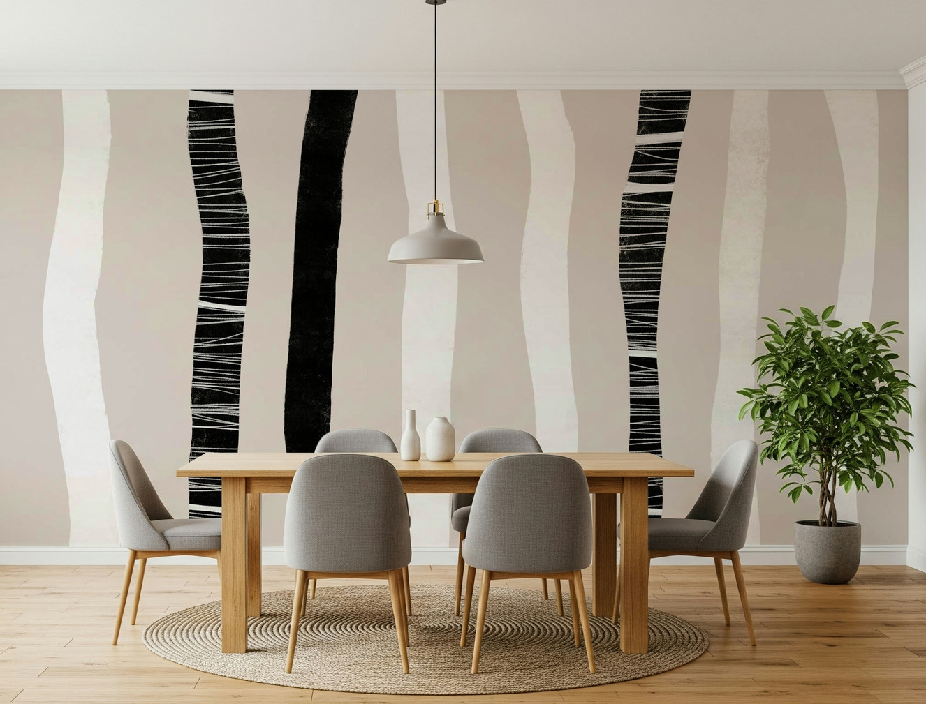 A beautiful subtle stripe wallpaper mural with a minimalist texture.