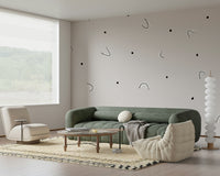 A contemplative gentle design wallpaper mural for a feature wall.