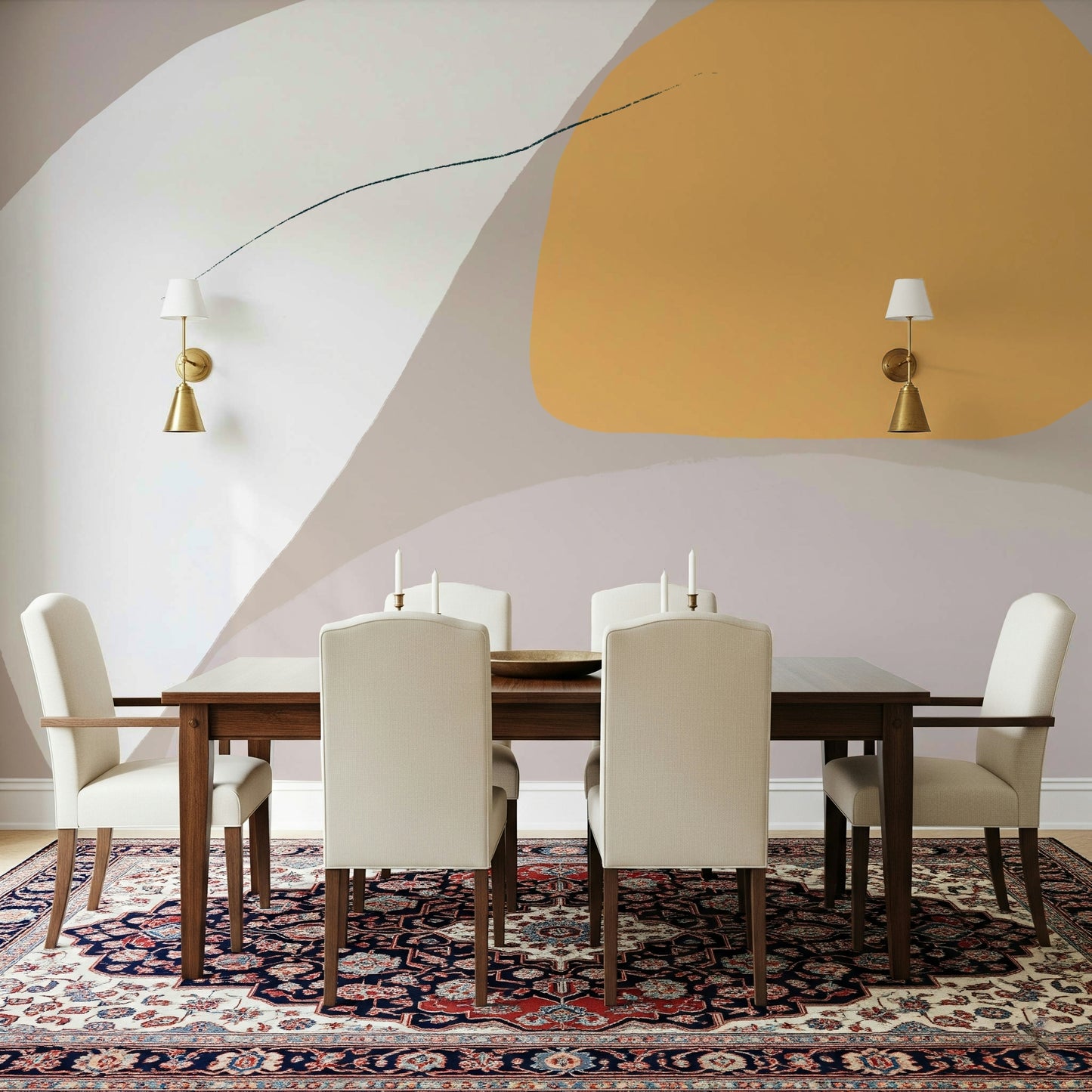 A beautiful abstract brushstroke wallpaper mural for a modern home.