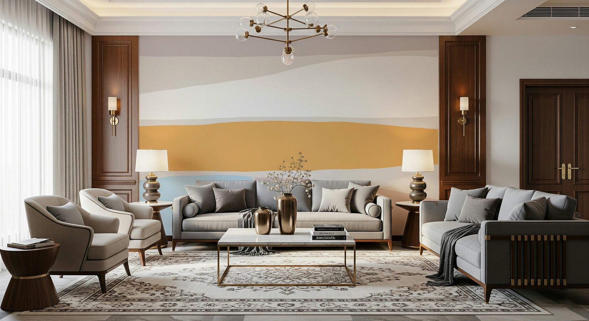 A classic abstract design wallpaper for walls.