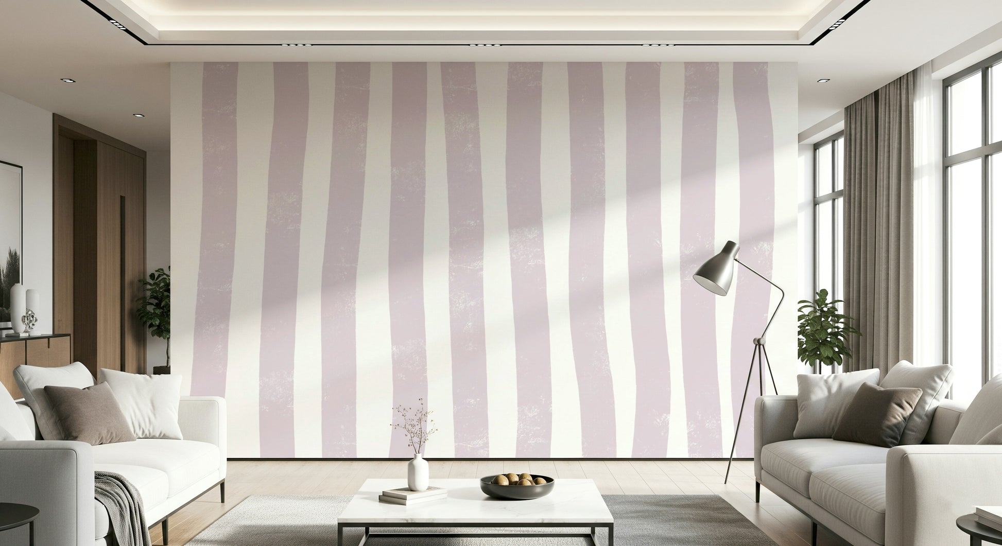 A serene abstract line wall mural for your decor.