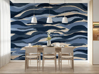 An artistic nature seascape mural for home decor.