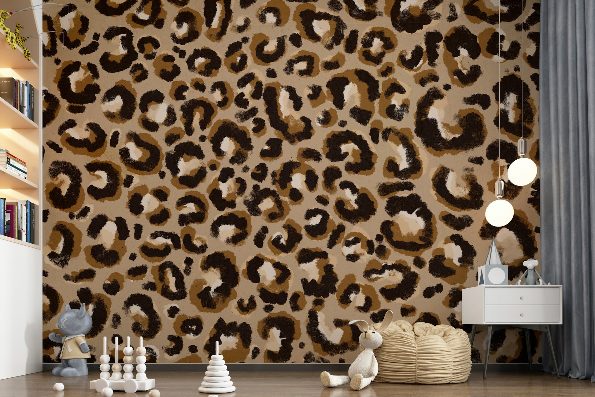 A beautiful modern art wall mural of an animal print.