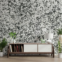 A graceful subtle energy wall mural in cool, abstract tones.