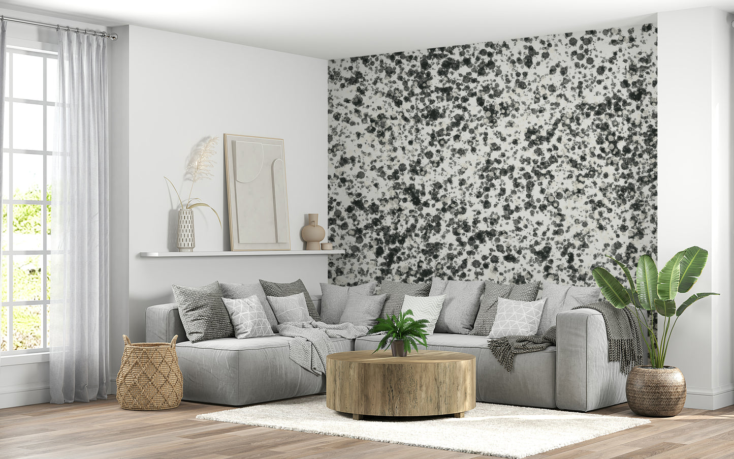 A serene chaotic design wall mural for your decor.