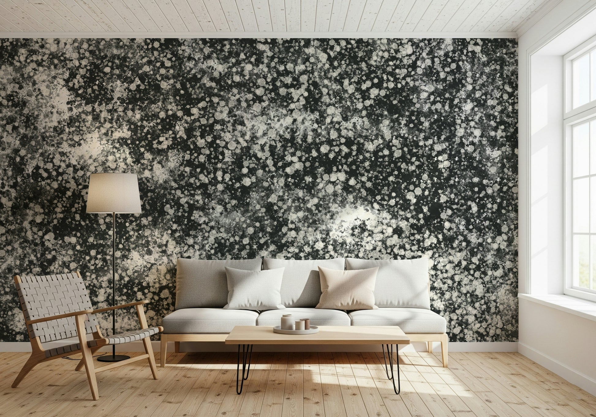 An artistic abstract design mural for home decor.
