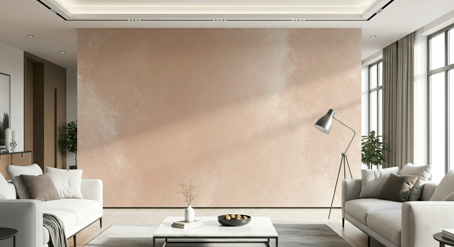 A graceful subtle pattern wall mural in warm, terracotta tones.
