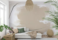 A beautiful abstract art wallpaper mural in warm, earthy tones.