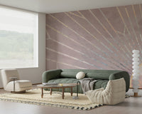 A calming modern pattern wallpaper mural that defines a space.
