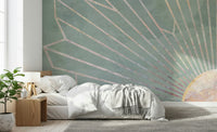 A beautiful modern art wall mural of soft shapes.