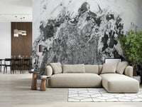 A graceful subtle texture wall mural in cool, neutral tones.