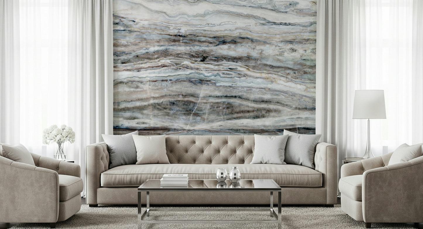 A graceful subtle pattern wall mural in soft, elegant tones.